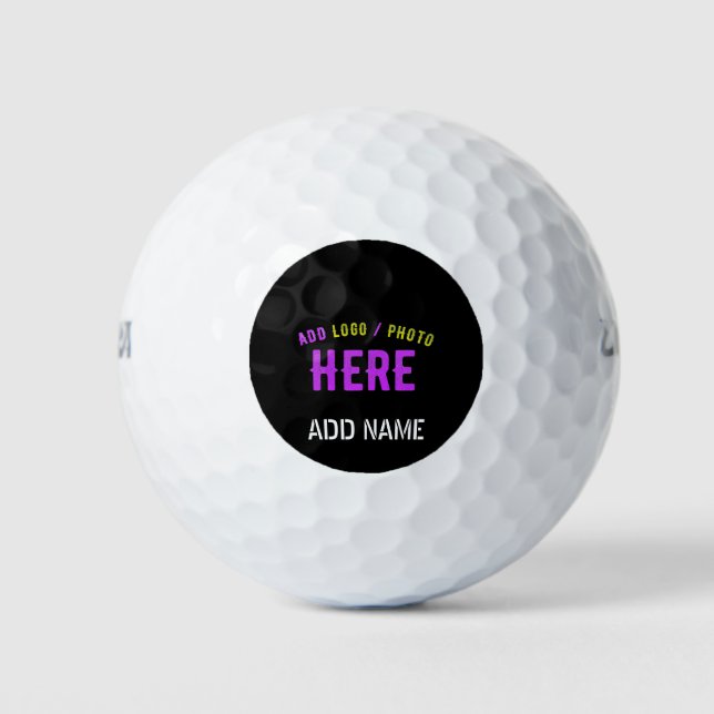 STYLISH MODERN CUSTOMIZABLE BLACK VERIFIED BRANDED GOLF BALLS (Front)