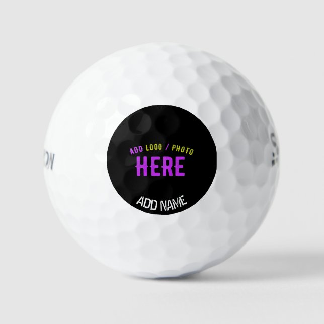 STYLISH MODERN CUSTOMIZABLE BLACK VERIFIED BRANDED GOLF BALLS (Front)