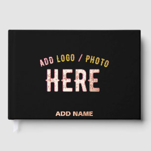 STYLISH MODERN CUSTOMIZABLE BLACK VERIFIED BRANDED GUEST BOOK