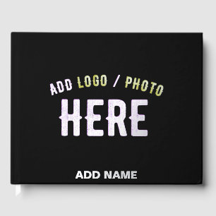 STYLISH MODERN CUSTOMIZABLE BLACK VERIFIED BRANDED GUEST BOOK