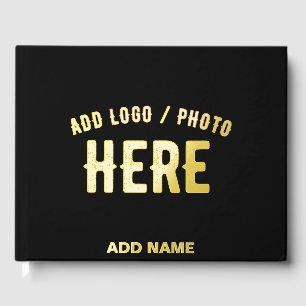 STYLISH MODERN CUSTOMIZABLE BLACK VERIFIED BRANDED GUEST BOOK