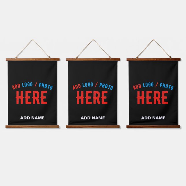 STYLISH MODERN CUSTOMIZABLE BLACK VERIFIED BRANDED HANGING TAPESTRY (Triple)