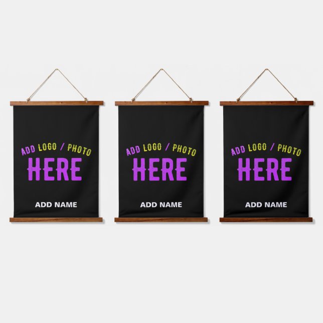 STYLISH MODERN CUSTOMIZABLE BLACK VERIFIED BRANDED HANGING TAPESTRY (Triple)