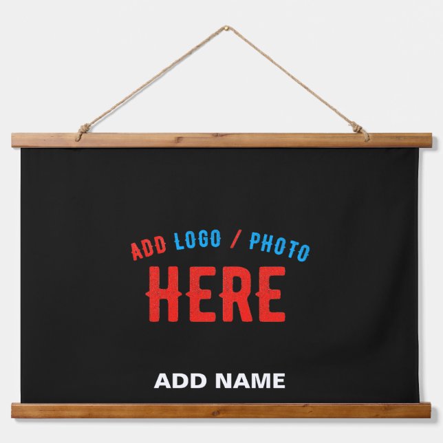 STYLISH MODERN CUSTOMIZABLE BLACK VERIFIED BRANDED HANGING TAPESTRY (Front)