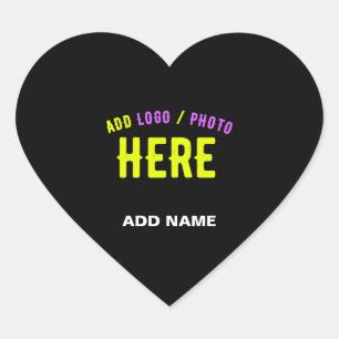 STYLISH MODERN CUSTOMIZABLE BLACK VERIFIED BRANDED HEART STICKER
