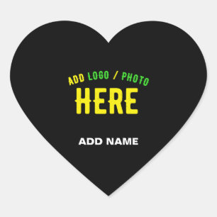 STYLISH MODERN CUSTOMIZABLE BLACK VERIFIED BRANDED HEART STICKER