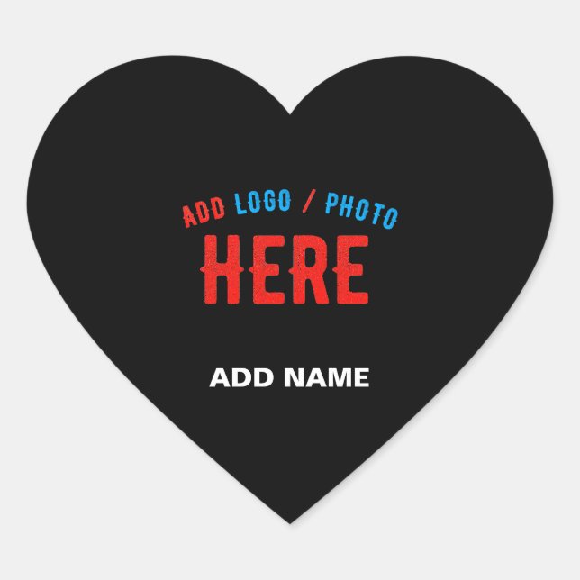 STYLISH MODERN CUSTOMIZABLE BLACK VERIFIED BRANDED HEART STICKER (Front)