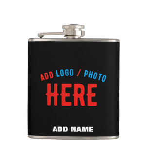 STYLISH MODERN CUSTOMIZABLE BLACK VERIFIED BRANDED HIP FLASK