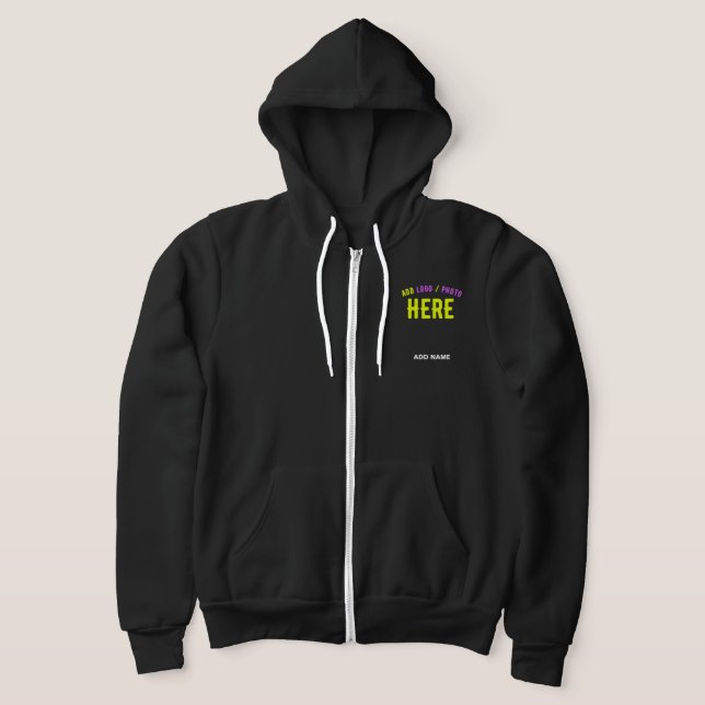 STYLISH MODERN CUSTOMIZABLE BLACK VERIFIED BRANDED HOODIE (Laydown)
