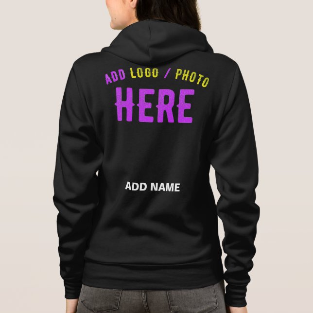 STYLISH MODERN CUSTOMIZABLE BLACK VERIFIED BRANDED HOODIE (Back)
