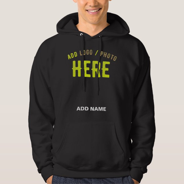STYLISH MODERN CUSTOMIZABLE BLACK VERIFIED BRANDED HOODIE (Front)