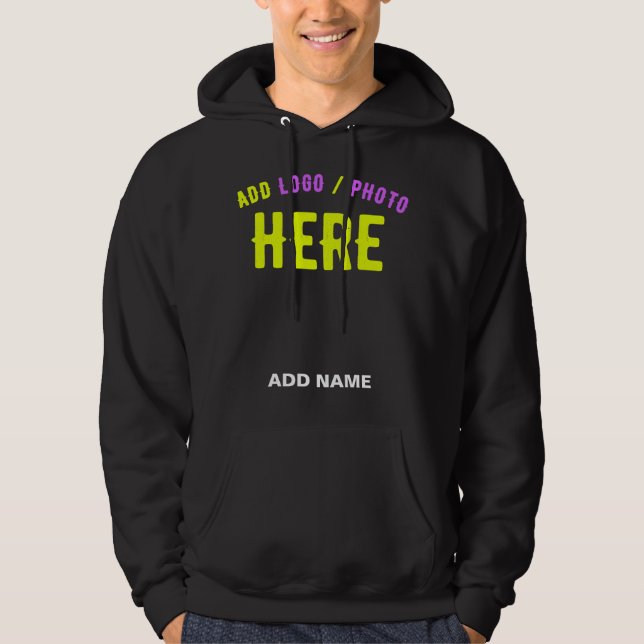 STYLISH MODERN CUSTOMIZABLE BLACK VERIFIED BRANDED HOODIE (Front)