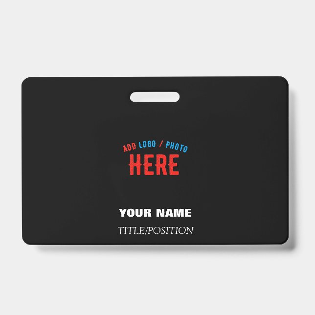 STYLISH MODERN CUSTOMIZABLE BLACK VERIFIED BRANDED ID BADGE (Front)