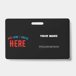 STYLISH MODERN CUSTOMIZABLE BLACK VERIFIED BRANDED ID BADGE