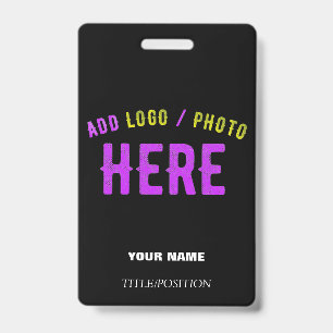STYLISH MODERN CUSTOMIZABLE BLACK VERIFIED BRANDED ID BADGE