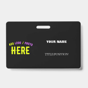 STYLISH MODERN CUSTOMIZABLE BLACK VERIFIED BRANDED ID BADGE