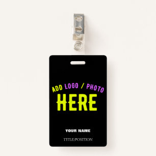 STYLISH MODERN CUSTOMIZABLE BLACK VERIFIED BRANDED ID BADGE
