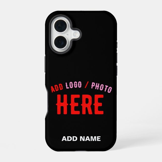 STYLISH MODERN CUSTOMIZABLE BLACK VERIFIED BRANDED iPhone 16 CASE (Back)