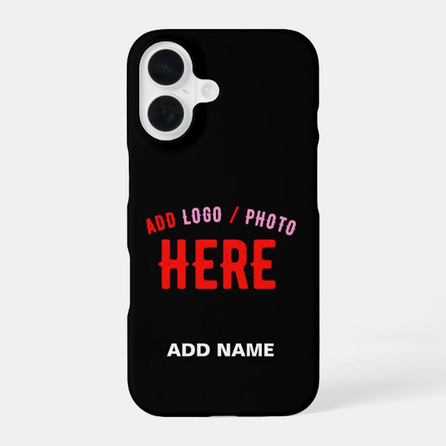 STYLISH MODERN CUSTOMIZABLE BLACK VERIFIED BRANDED iPhone 16 CASE (Back)