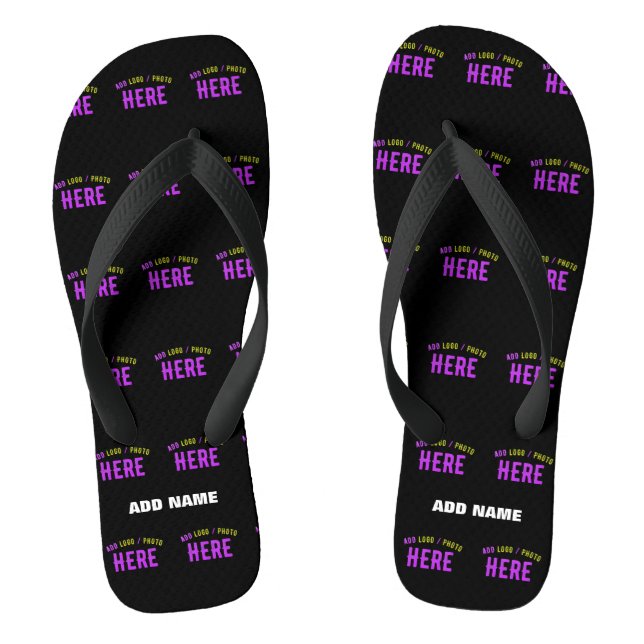 STYLISH MODERN CUSTOMIZABLE BLACK VERIFIED BRANDED JANDALS (Footbed)