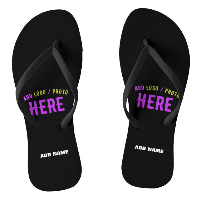 STYLISH MODERN CUSTOMIZABLE BLACK VERIFIED BRANDED JANDALS (Footbed)