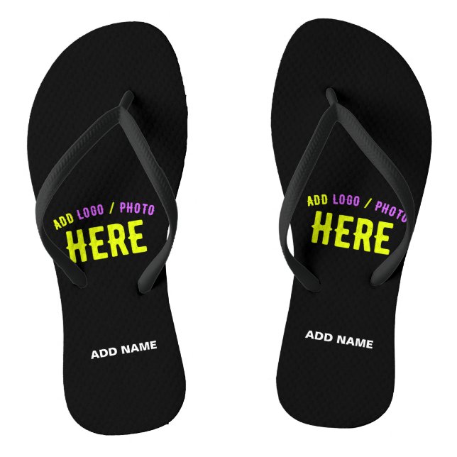 STYLISH MODERN CUSTOMIZABLE BLACK VERIFIED BRANDED JANDALS (Footbed)
