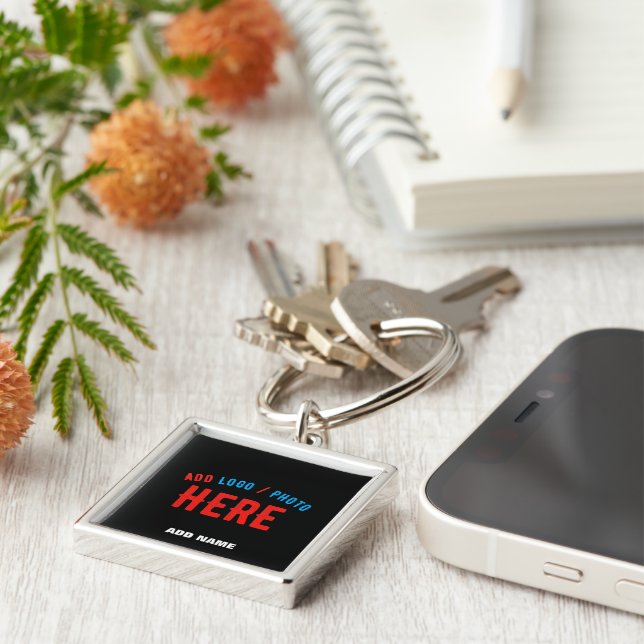 STYLISH MODERN CUSTOMIZABLE BLACK VERIFIED BRANDED KEY RING (Side)