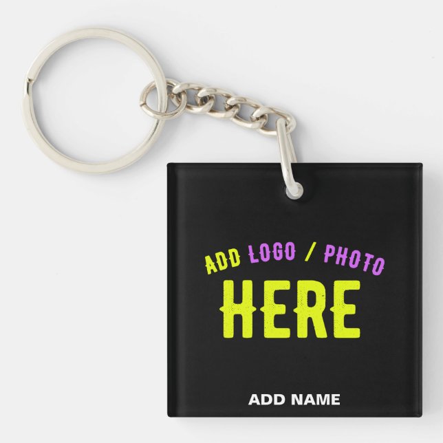 STYLISH MODERN CUSTOMIZABLE BLACK VERIFIED BRANDED KEY RING (Front)