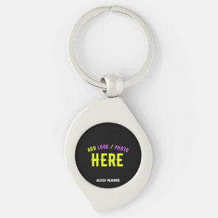 STYLISH MODERN CUSTOMIZABLE BLACK VERIFIED BRANDED KEY RING
