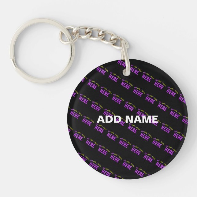 STYLISH MODERN CUSTOMIZABLE BLACK VERIFIED BRANDED KEY RING (Front)