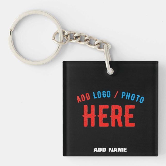 STYLISH MODERN CUSTOMIZABLE BLACK VERIFIED BRANDED KEY RING (Front)