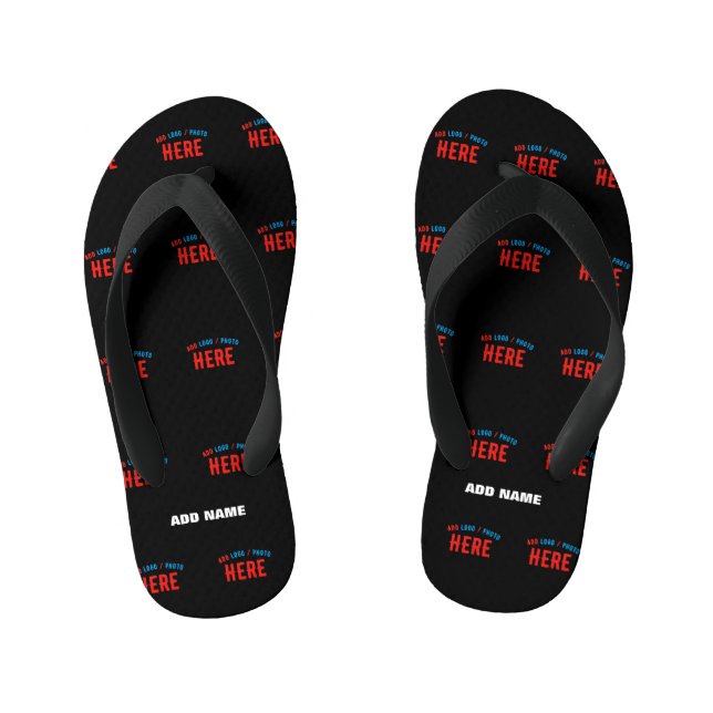 STYLISH MODERN CUSTOMIZABLE BLACK VERIFIED BRANDED KID'S JANDALS (Footbed)