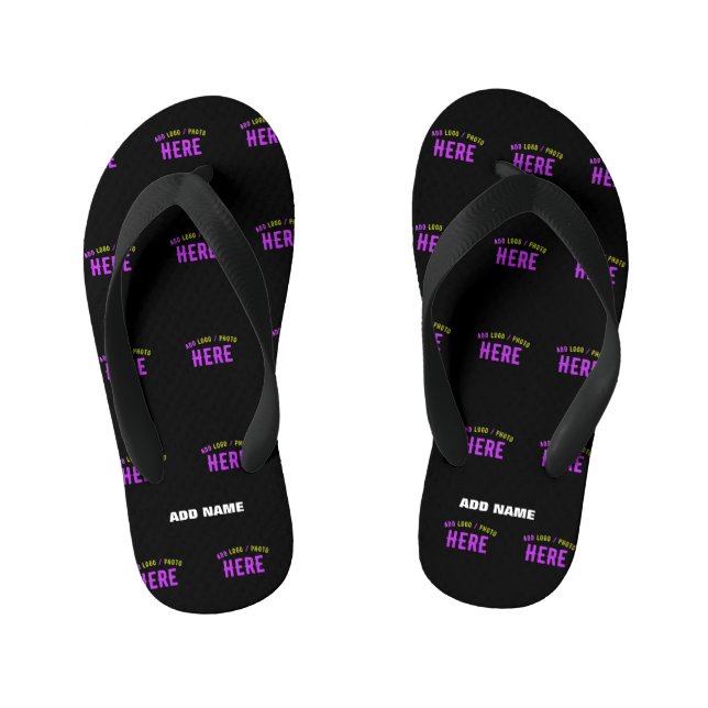 STYLISH MODERN CUSTOMIZABLE BLACK VERIFIED BRANDED KID'S JANDALS (Footbed)