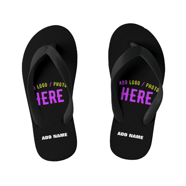STYLISH MODERN CUSTOMIZABLE BLACK VERIFIED BRANDED KID'S JANDALS (Footbed)