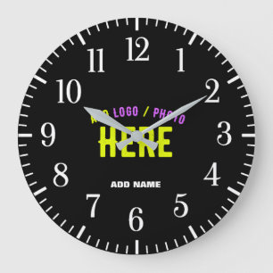 STYLISH MODERN CUSTOMIZABLE BLACK VERIFIED BRANDED LARGE CLOCK