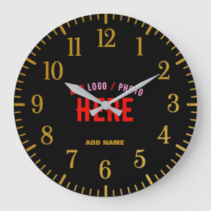 STYLISH MODERN CUSTOMIZABLE BLACK VERIFIED BRANDED LARGE CLOCK
