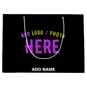 STYLISH MODERN CUSTOMIZABLE BLACK VERIFIED BRANDED LARGE GIFT BAG
