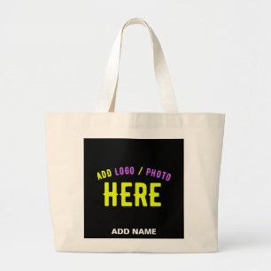 STYLISH MODERN CUSTOMIZABLE BLACK VERIFIED BRANDED LARGE TOTE BAG