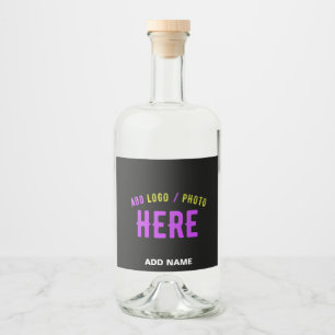 STYLISH MODERN CUSTOMIZABLE BLACK VERIFIED BRANDED LIQUOR BOTTLE LABEL