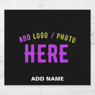 STYLISH MODERN CUSTOMIZABLE BLACK VERIFIED BRANDED LIQUOR BOTTLE LABEL