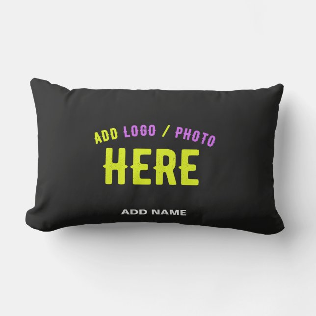 STYLISH MODERN CUSTOMIZABLE BLACK VERIFIED BRANDED LUMBAR CUSHION (Front)
