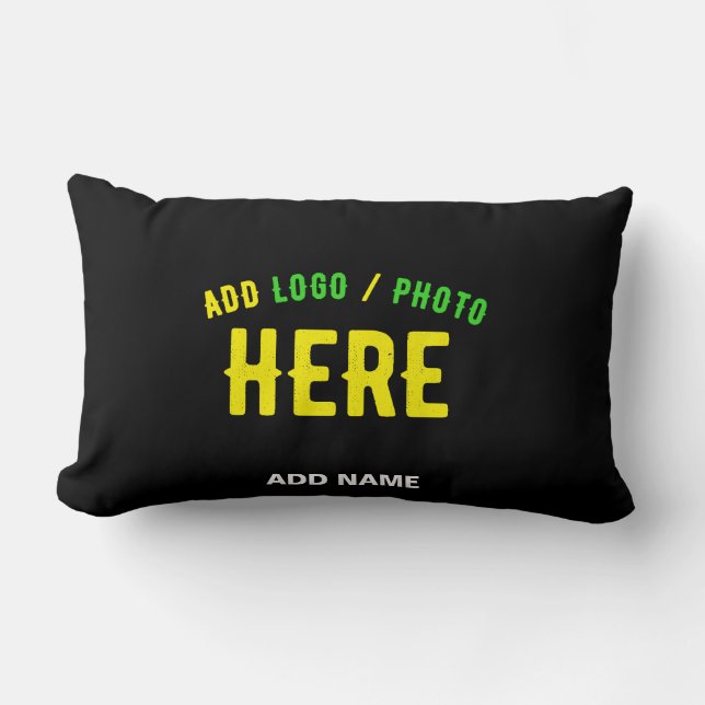 STYLISH MODERN CUSTOMIZABLE BLACK VERIFIED BRANDED LUMBAR CUSHION (Front)