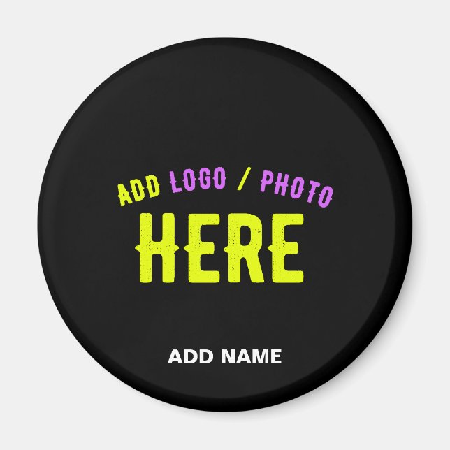 STYLISH MODERN CUSTOMIZABLE BLACK VERIFIED BRANDED MAGNET (Front)