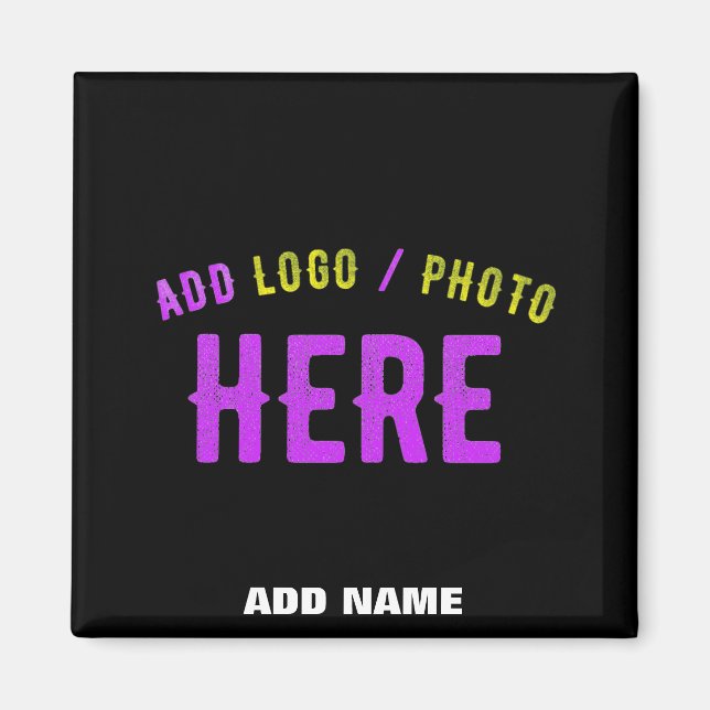 STYLISH MODERN CUSTOMIZABLE BLACK VERIFIED BRANDED MAGNET (Front)