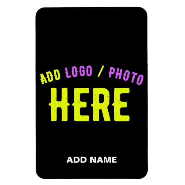 STYLISH MODERN CUSTOMIZABLE BLACK VERIFIED BRANDED MAGNET (Vertical)