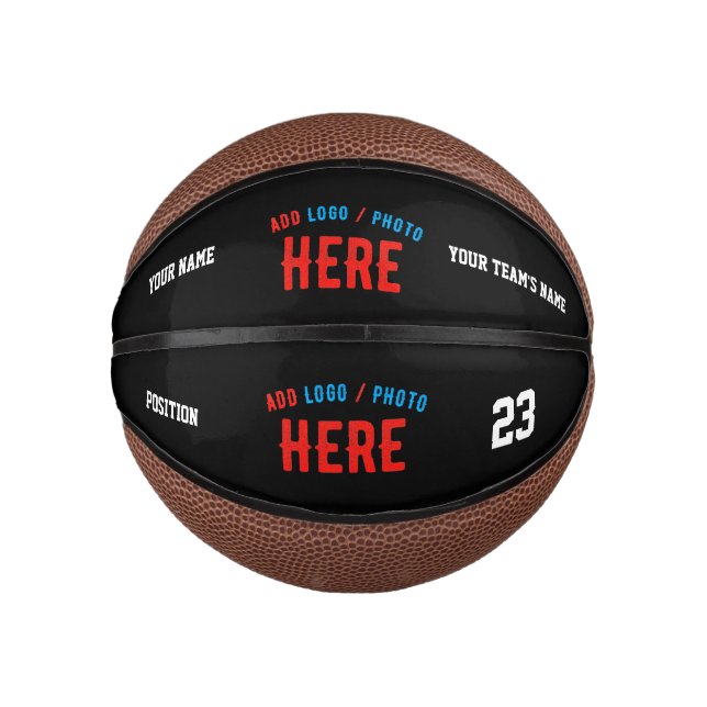 STYLISH MODERN CUSTOMIZABLE BLACK VERIFIED BRANDED MINI BASKETBALL (Front)