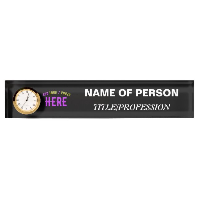 STYLISH MODERN CUSTOMIZABLE BLACK VERIFIED BRANDED NAMEPLATE (Front)