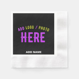 STYLISH MODERN CUSTOMIZABLE BLACK VERIFIED BRANDED NAPKIN
