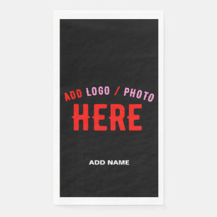 STYLISH MODERN CUSTOMIZABLE BLACK VERIFIED BRANDED NAPKIN