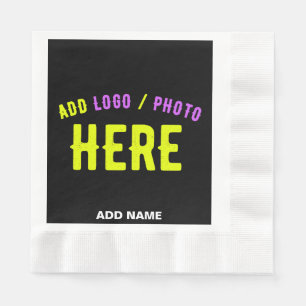 STYLISH MODERN CUSTOMIZABLE BLACK VERIFIED BRANDED NAPKIN